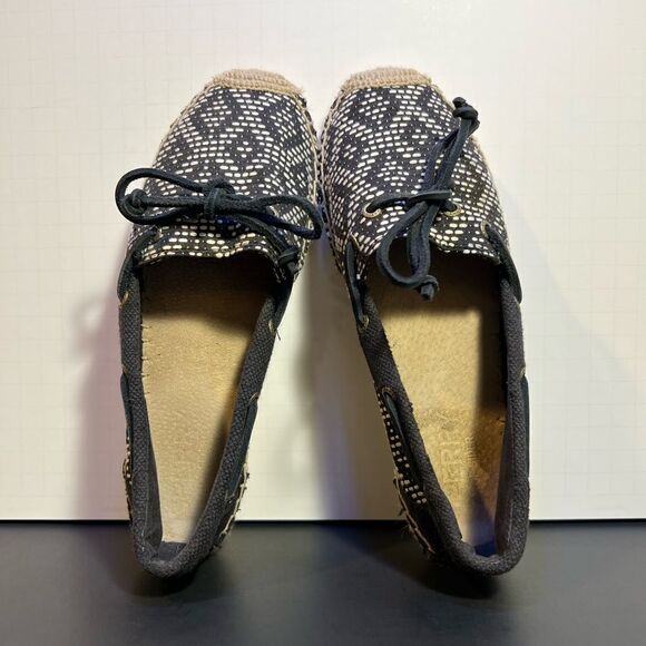 Womens SPERRY Top Sider Espadrilles Black Flat Shoes / Size 6.5 Medium - Picture 6 of 10
